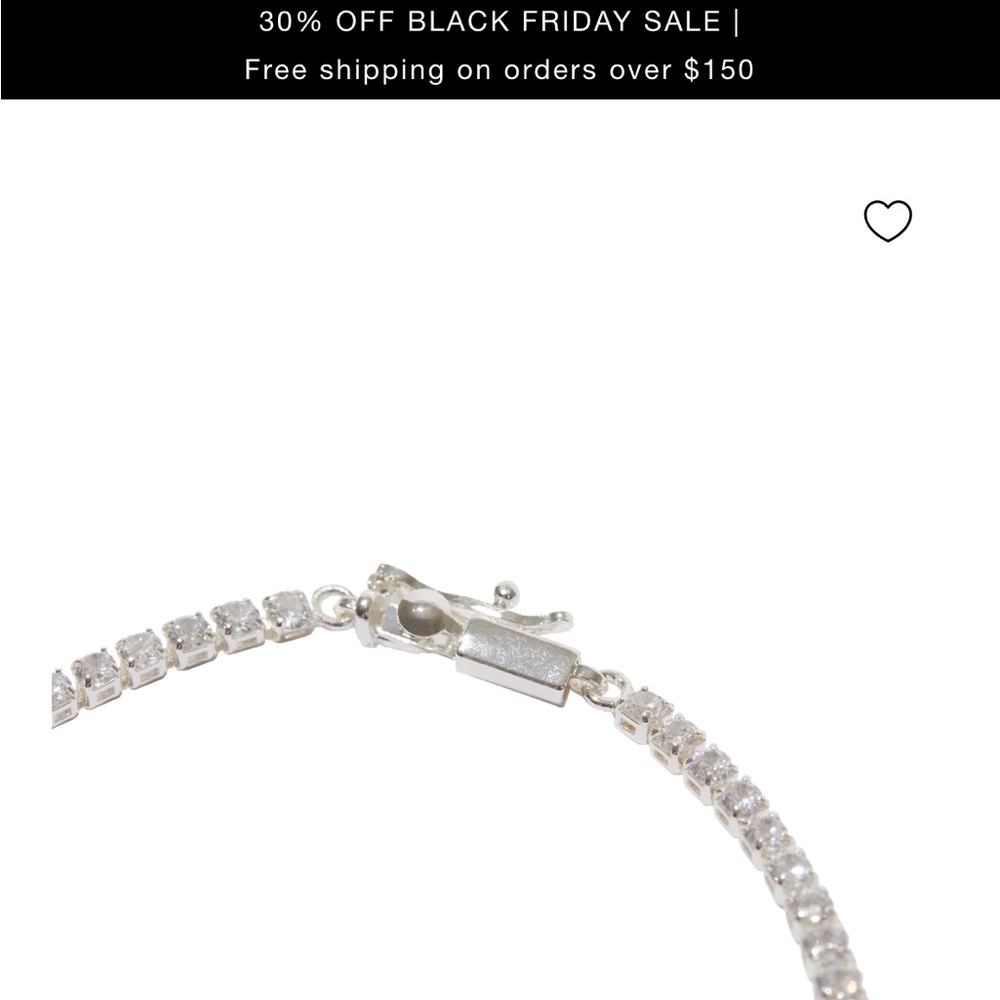Silver Tennis Necklace - Picture 2 of 6